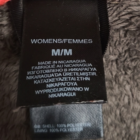 North Face green fleece jacket with orange/pink zipper and label. Medium - Picture 3 of 5